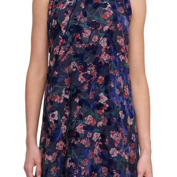 Tommy Hilfiger Sleeveless Floral Print Velvet Burnout Dress Size 4 EUC - Picture 2 of 12